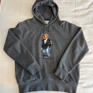 Polo Ralph Lauren Charcoal Bear Graphic Hoodie